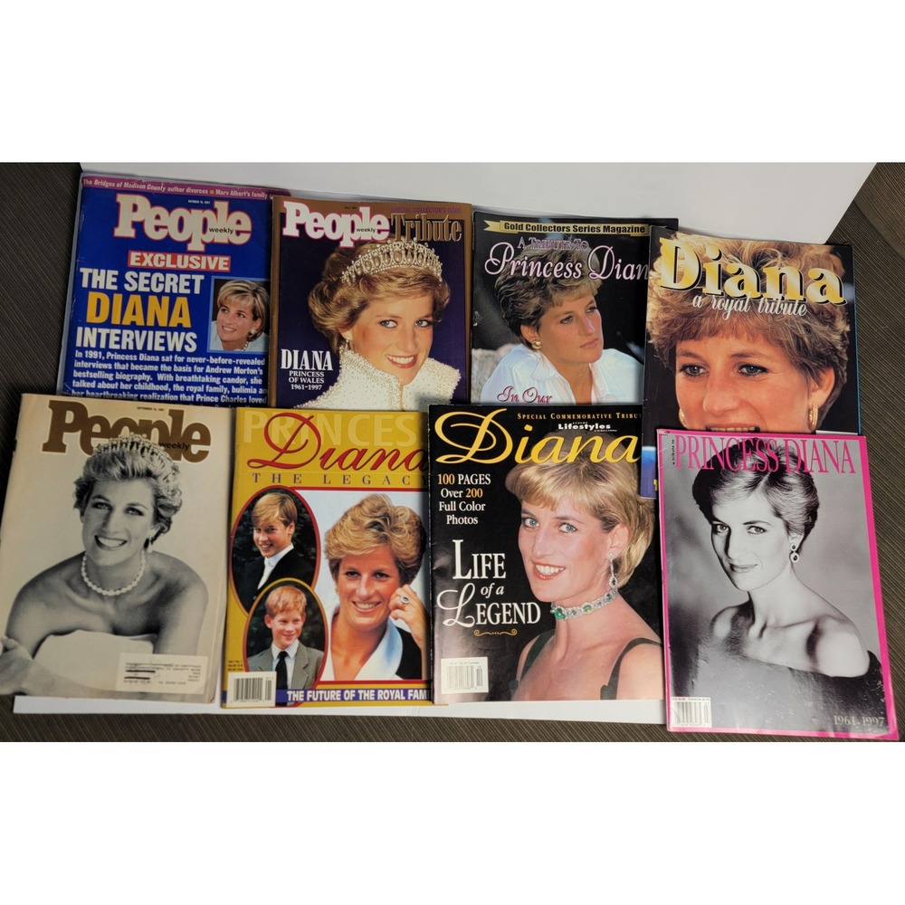 8 Princess Diana Tribute Magazine Lot People Weekly Commemorative 1997 Vintage